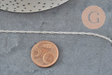 Chaine maille Singapour fer et laiton argenté 2mm, x 1mètre (G11399)-Chaînes-Gingerlily Perles