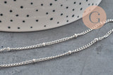 Chaine satellite acier 304 inoxydable platine 3x1mm, x1 mètre (G11397)-Chaînes-Gingerlily Perles