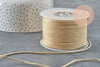 Cordon satiné torsadé beige 2mm, x1 mètre (G11396)-Cordons pour bijoux et perles-Gingerlily Perles