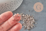 Perles tube verre marron glacé Silver Lined 2,5mm, x1 sachet de 8g (G11402)-Perles-Gingerlily Perles