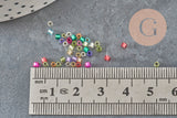 Perles rocaille tube verre multicolore transparent silver lined 1.5-2mm, x1 Sachet 8g (G11404)-Perles-Gingerlily Perles