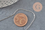 Chaine forçat acier 304 inoxydable platine 1.5mm, x1 mètre (G11408)-Chaînes-Gingerlily Perles