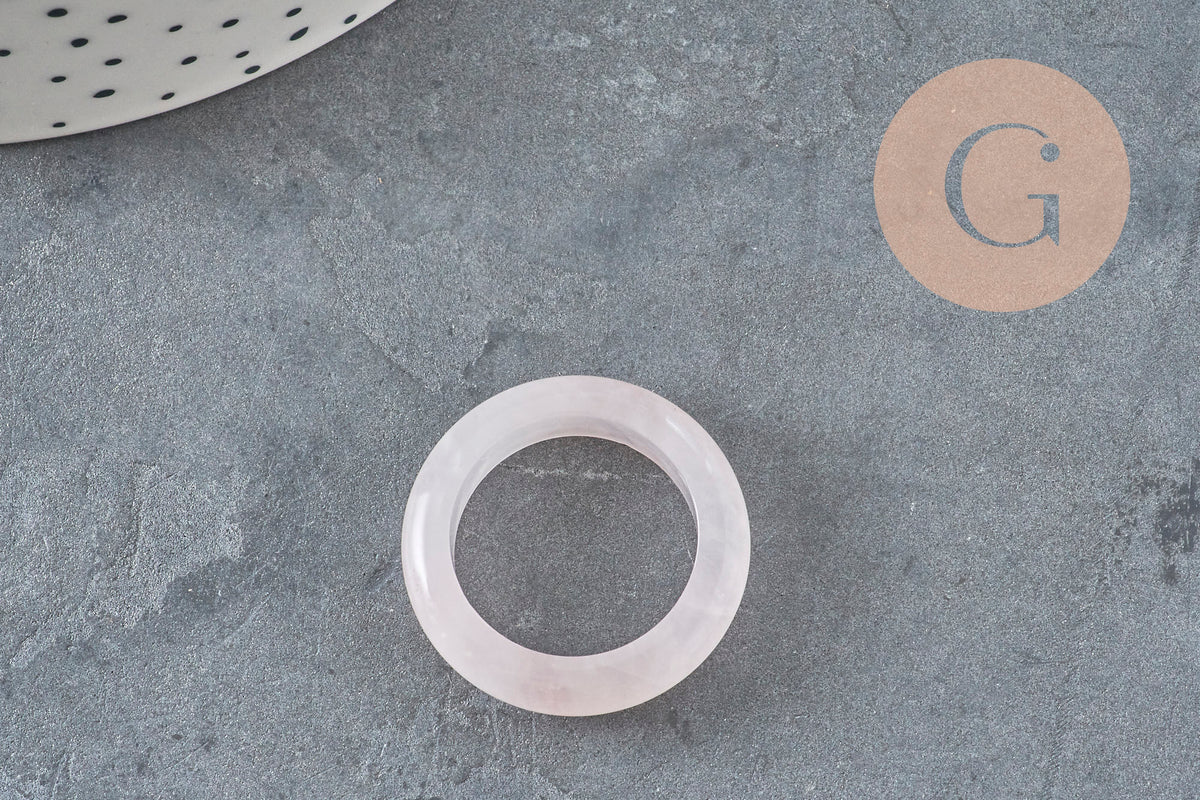 Bague quartz rose naturel 17-21mm, x1 (G11411)