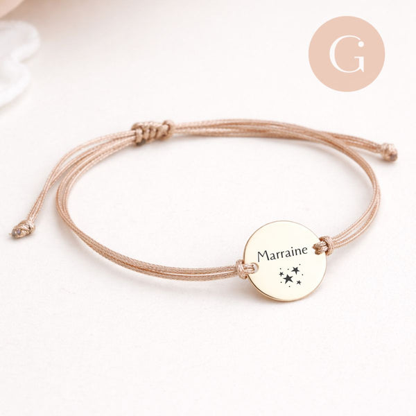 Bracelet Personnalisé en cordon satin acier inoxydable 304, x1 (ADN3) (G11098)