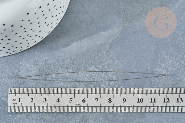 Aiguille de perlage en acier inoxydable grand œil 125x0.5mm x1 (G8196)