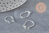 304 Stainless Steel Creole Hoop Earrings, Silver Plated, 18mm, x10 (G11271)
