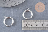 Anneaux créoles +anneau en acier 201-316 inoxydable argenté 22mm, La paire (G10857)