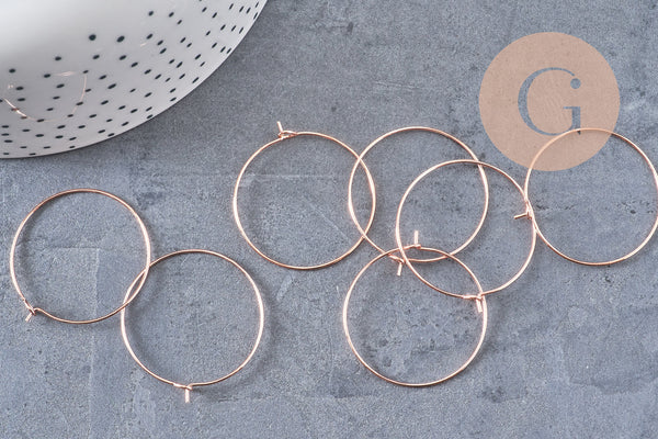 Anneaux créoles en or rose, x20-50-100 (G4799)