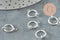 Anneaux créoles laiton argenté pour oreilles non percées 15.5mm, x2 (G9644)