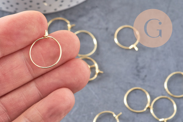 Anneaux créoles laiton doré 17mm, x20 (G1756)