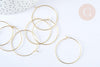 Anneaux créoles laiton doré clair 35mm,boucles oreilles, x20-50-100 (G7047)
