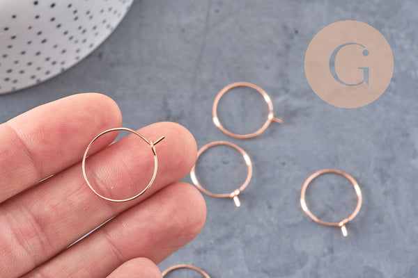 Anneaux créoles or rose 20mm x20-50-100 (G4794)