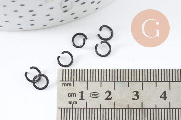 Anneaux de jonction acier IP 304 inoxydable noir 8x0.6mm, x50 (G9891)