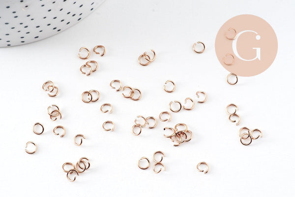 Anneaux de jonction acier IP 304 inoxydable or rose 8x0.8mm, x50 (G10924)