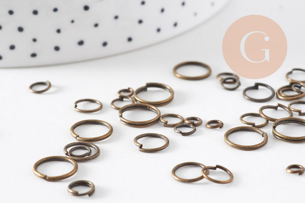 Anneaux de jonction bronze tailles différentes x10 grammes (G5148)