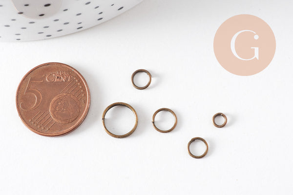 Anneaux de jonction bronze tailles différentes x10 grammes (G5148)