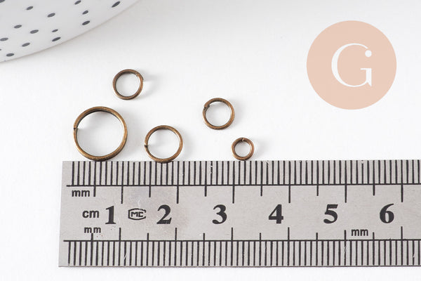 Anneaux de jonction bronze tailles différentes x10 grammes (G5148)