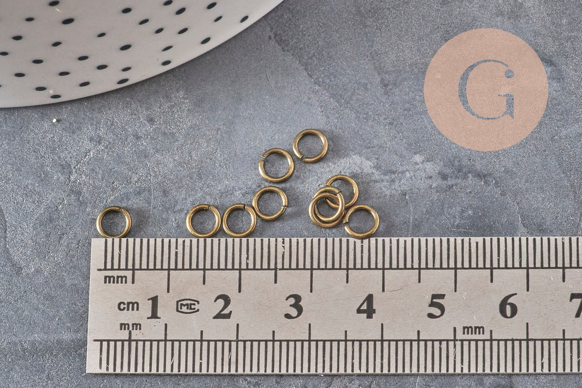 Anneaux de jonction laiton bronze 5mm/0.8mm, x5 grammes (G11353)-Anneaux-Gingerlily Perles
