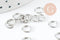 Anneaux de jonction ronds acier 304 platine inoxydable 7mm-1mm, x50 (G9394)