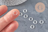 Silver stainless steel round jump rings 8mm-0.9mm, x50 (G11183)