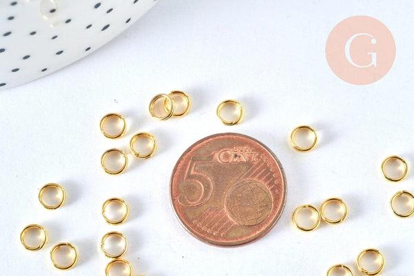 Anneaux doubles ouverts ronds laiton fer 5mm, x1gr (G8038)