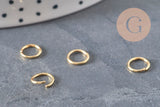 Round closed rings, 304 stainless steel, gold-plated, 7mm/0.8mm, x10 (G11230)