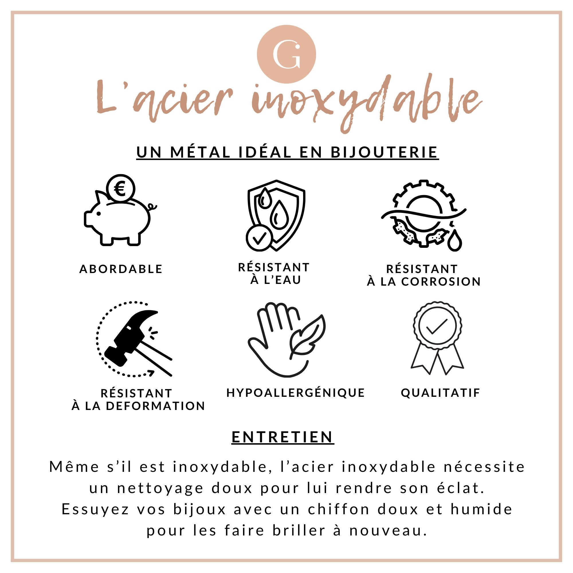 Anneaux ouverts ronds acier 304 inoxydable doré 8mm, x50 anneaux (G7711)