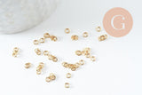 Anneaux ouverts ronds laiton doré 24K 3x0.6mm, x50 (G9892)