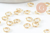 Anneaux ouverts ronds laiton doré 24K 4x0.8mm, x50 (G9896)