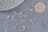 Anneaux ronds acier 304 inoxydable argenté 3.5mm x 0.6mm, x 50 anneaux (G10859)