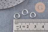 Anneaux ronds acier 304 inoxydable argenté 8mm x 1.2mm, x 50 anneaux (G10860)