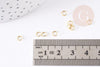Anneaux ronds acier 304 inoxydable doré 18k 4mm, x50 (G3059)