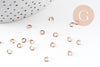 Anneaux ronds acier 304 inoxydable or rose PVD 4mm x0.7mm, x 50 (G10907)
