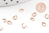 Anneaux ronds acier 304 inoxydable or rose PVD 4mm x0.7mm, x 50 (G10907)