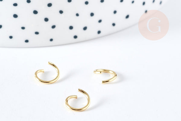 Anneaux ronds acier doré inoxydable 8mm, x10 ou x50 (G2981)