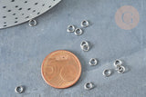Anneaux ronds acier inoxydable platine 4mm, x2gr (G8188)