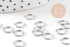 Anneaux ronds acier platine 8mm, x50 (6.6 gr), (G4106)