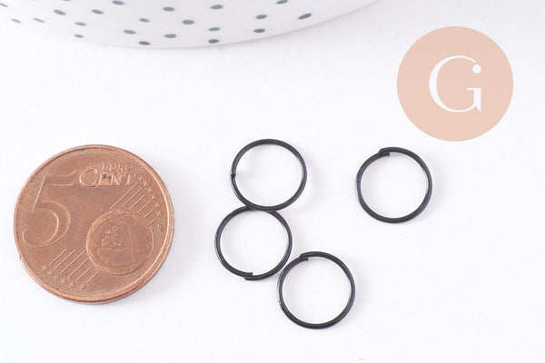 Anneaux ronds fer noir ouverts 10mm, x20 (1.9gr) (G2502)
