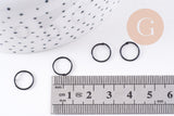 Anneaux ronds fer noir ouverts 10mm, x20 (1.9gr) (G2502)