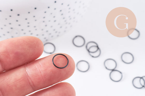 Anneaux ronds fer noir ouverts 10mm, x20 (1.9gr) (G2502)