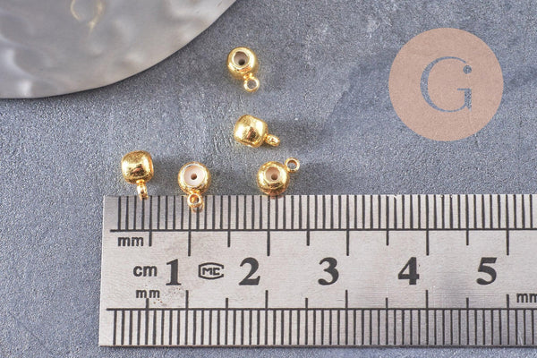 Attache bélière pour pendentif laiton doré 6x4mm, x5 (G10401)