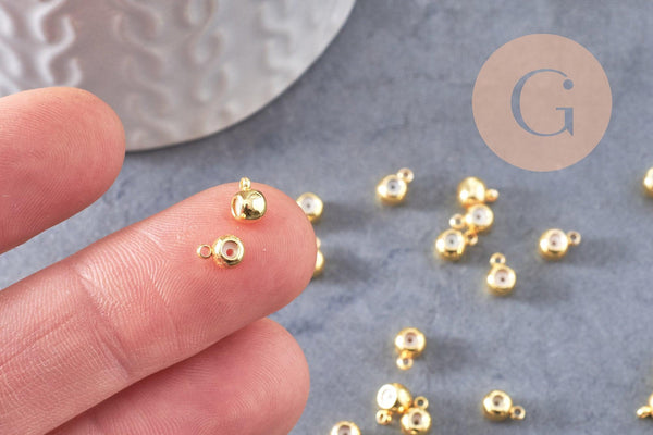 Attache bélière pour pendentif laiton doré 6x4mm, x5 (G10401)