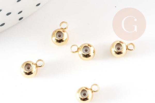 Attache bélière pour pendentif laiton doré 7mm, x5 (G9230)