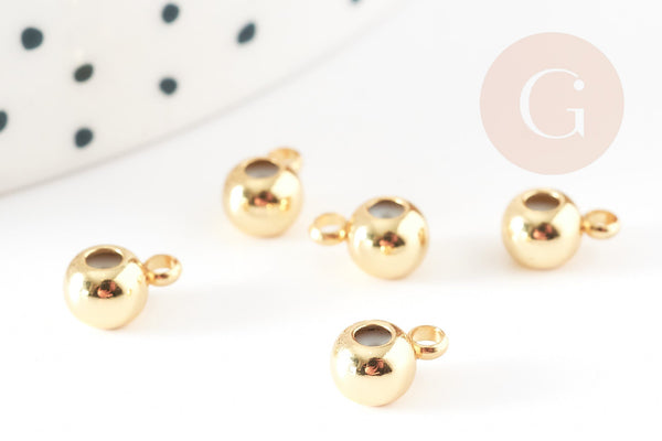 Attache bélière pour pendentif laiton doré 7mm, x5 (G9230)