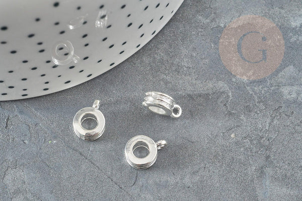 Attache pour pendentif zamac argent 12mm, x10 (G9360)