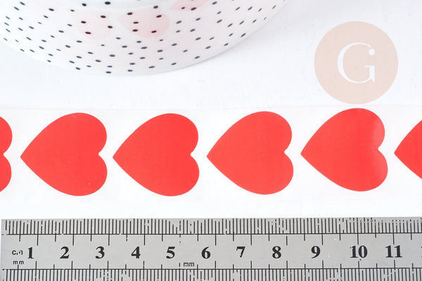 Autocollants Coeur rouge 25mm, le rouleau (G8427)