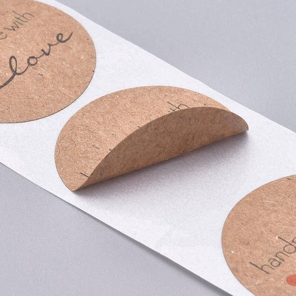 Autocollants kraft LOVE 25mm, x500 (G2909)