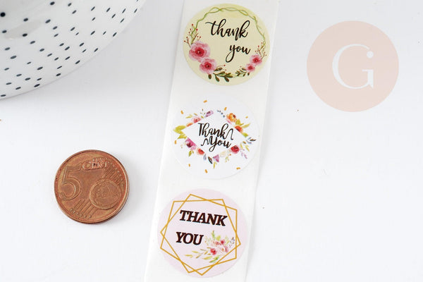 Autocollants merci 25mm, x500 (G3149)