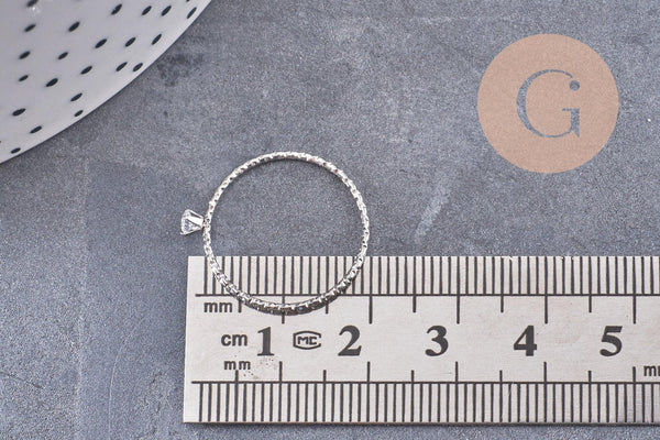 Bague Solitaire zircon acier 304 inoxydable doré ou platine taille 54, x1 (G10361)