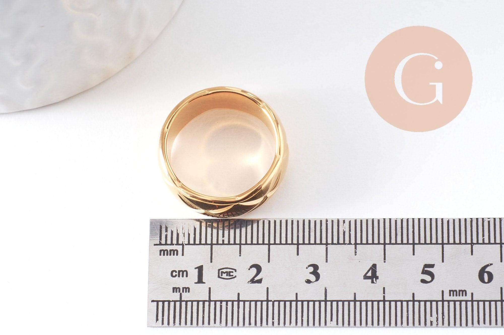 Bague acier or large homme 16-20mm, x1 (G1103)